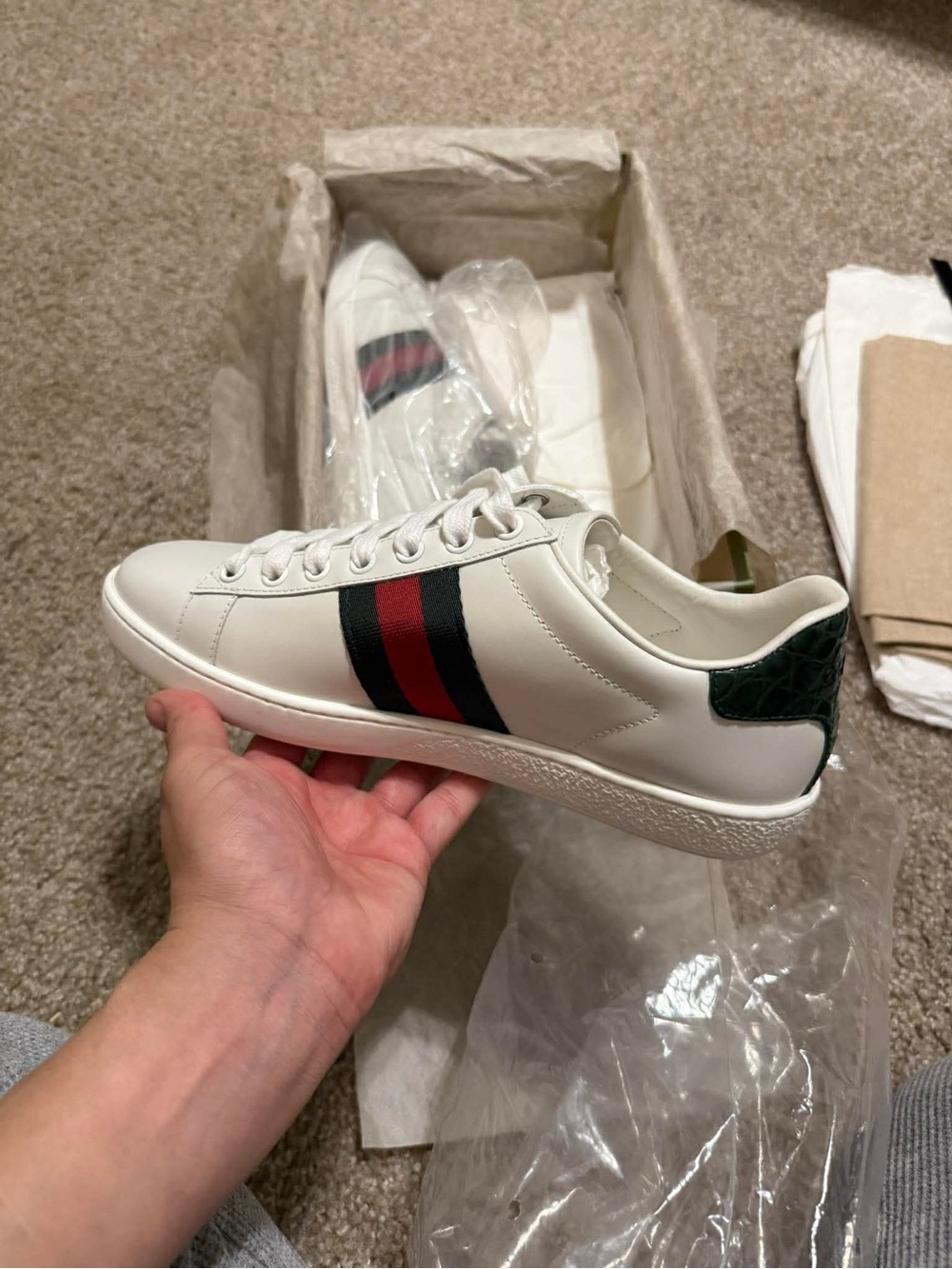 Gucci Olive Green Embossed Shoe Box